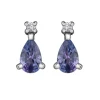 BOUCLES EN OR BLANC SERTIES DE TANZANITES ET DE DIAMANTS