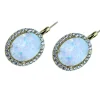 BOUCLES EN OR JAUNE SERTIES DpiOPALES RECONSTITUÉES ET DE CUBIQUES ZIRCONIAS