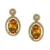 BOUCLES EN OR JAUNE SERTIES DE CITRINES ET DIAMANTS