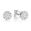 BOUCLES EN OR 14K BLANC SERTIES DE DIAMANTS