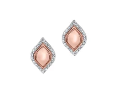 BOUCLES EN OR ROSE SERTIES DE DIAMANTS