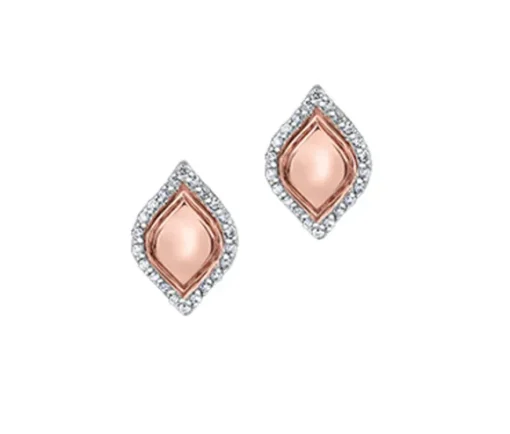BOUCLES EN OR ROSE SERTIES DE DIAMANTS