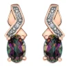 BOUCLES EN OR ROSE SERTIES DE TOPAZES MYSTIQUES ET DE DIAMANTS