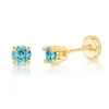BOUCLES EN OR SERTIES DE PIERRES DE NAISSANCES SYNTHÉTIQUES VARIÉES