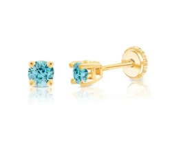 BOUCLES EN OR SERTIES DE PIERRES DE NAISSANCES SYNTHÉTIQUES VARIÉES