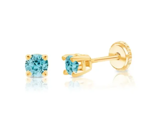 BOUCLES EN OR SERTIES DE PIERRES DE NAISSANCES SYNTHÉTIQUES VARIÉES