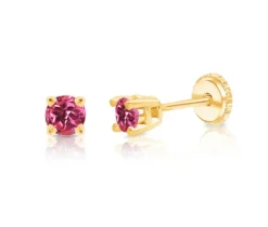BOUCLES EN OR SERTIES DE PIERRES DE NAISSANCES SYNTHÉTIQUES VARIÉES