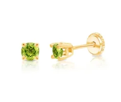 BOUCLES EN OR SERTIES DE PIERRES DE NAISSANCES SYNTHÉTIQUES VARIÉES