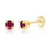 BOUCLES EN OR SERTIES DE PIERRES DE NAISSANCES SYNTHÉTIQUES VARIÉES