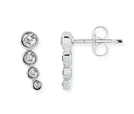 BOUCLES FIXES EN ACIER SERTIES DE 4 CUBIQUES ZIRCONIAS