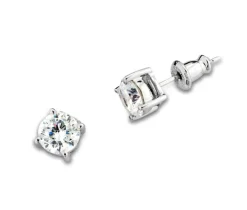 BOUCLES FIXES EN ARGENT RHODIÉ SERTIES DE CUBIQUES ZIRCONIAS