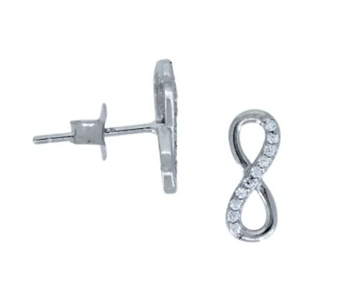 BOUCLES FIXES INFINI EN ARGENT SERTIES DE CUBIQUES ZIRCONIAS