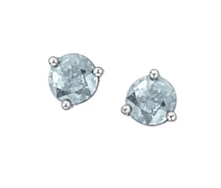 BOUCLES FIXES STYLE MARTINI EN OR BLANC SERTIES DE PIERRES DE NAISSANCES