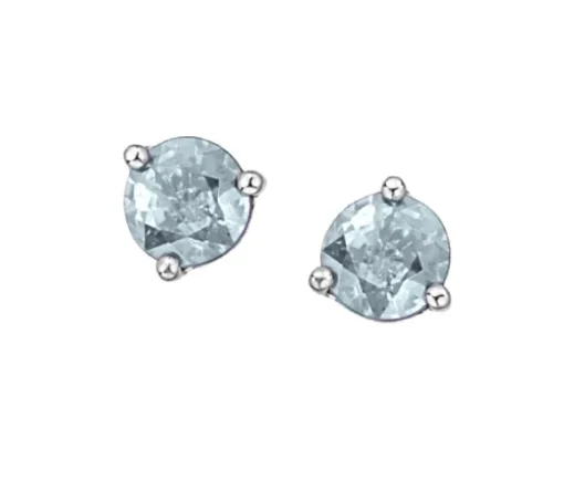 BOUCLES FIXES STYLE MARTINI EN OR BLANC SERTIES DE PIERRES DE NAISSANCES