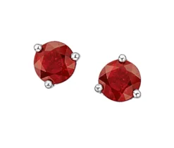 BOUCLES FIXES STYLE MARTINI EN OR BLANC SERTIES DE PIERRES DE NAISSANCES