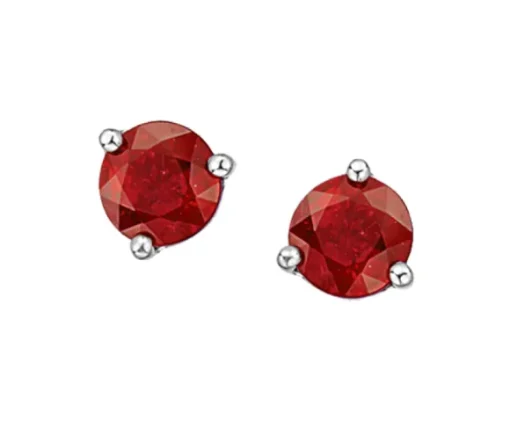 BOUCLES FIXES STYLE MARTINI EN OR BLANC SERTIES DE PIERRES DE NAISSANCES