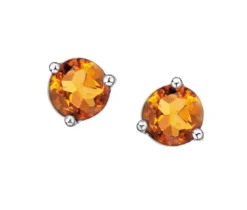 BOUCLES FIXES STYLE MARTINI EN OR BLANC SERTIES DE PIERRES DE NAISSANCES