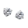 BOUCLES FIXES STYLE MARTINI EN OR BLANC SERTIES DE PIERRES DE NAISSANCES