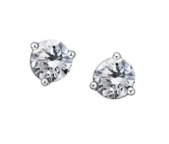 BOUCLES FIXES STYLE MARTINI EN OR BLANC SERTIES DE PIERRES DE NAISSANCES