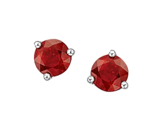 BOUCLES FIXES STYLE MARTINI EN OR BLANC SERTIES DE PIERRES DE NAISSANCES