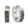 BOUCLES HUGGIES À MOTIF VERSACE EN ACIER/PVD NOIR