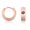 BOUCLES HUGGIES ACIER PLAQUÉ OR ROSE CZ