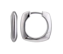 BOUCLES HUGGIES ELLE ARGENT UNIES CARRES