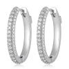 BOUCLES HUGGIES ELLE EN ARGENT RHODIÉ SERTIES DE CUBIQUES ZIRCONIAS