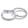 BOUCLES HUGGIES ELLE EN ARGENT RHODIÉ SERTIES DE CUBIQUES ZIRCONIAS