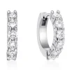 BOUCLES HUGGIES EN ACIER SERTIES DE CUBIQUES ZIRCONIAS