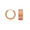 BOUCLES HUGGIES EN ACIER SERTIES DE CUBIQUES ZIRCONIAS