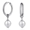 BOUCLES HUGGIES EN ACIER SERTIES DpiUNE PERLE SYNTHÉTIQUE