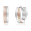 BOUCLES HUGGIES EN ACIER/PVD OR ROSE 2 TONS