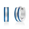 BOUCLES HUGGIES EN ACIER/PVD BLEU 2 TONS