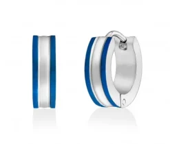 BOUCLES HUGGIES EN ACIER/PVD BLEU 2 TONS