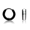 BOUCLES HUGGIES EN ACIER/PVD NOIR 2 TONS SERTIES DE CUBIQUES ZIRCONIAS