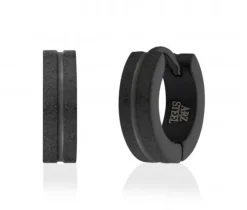 BOUCLES HUGGIES EN ACIER/PVD NOIR