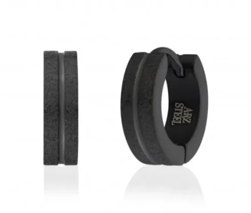 BOUCLES HUGGIES EN ACIER/PVD NOIR