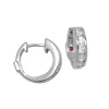 BOUCLES HUGGIES EN ARGENT RHODIÉ SERTIES DE CUBIQUES ZIRCONIAS