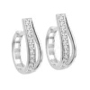 BOUCLES HUGGIES EN OR BLANC SERTIES DE CUBIQUES ZIRCONIAS