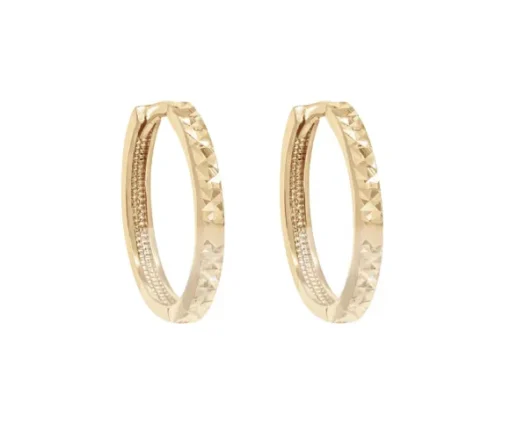 BOUCLES HUGGIES EN OR JAUNE TAILLÉES DIAMANT