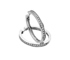 BOUCLES HUGGIES EN OR SERTIES DE DIAMANTS