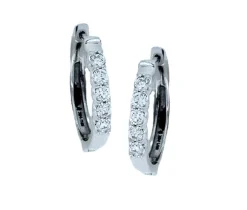 BOUCLES HUGGIES EN OR SERTIES DE DIAMANTS DE LABORATOIRE ET DE PIERRES DE COULEURS DE LABORATOIRE