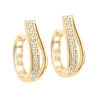 BOUCLES HUGGIES EN OR SERTIES DE CUBIQUES ZIRCONIAS