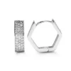 BOUCLES HUGGIES 10K BLANC CZ 4MM 13MM