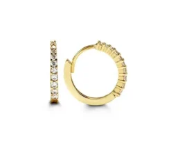 BOUCLES HUGGIES 10K CZ 0.4MM 12.5MM
