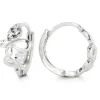 BOUCLES HUGGIES PAPILLON EN OR BLANC TAILLÉE DIAMANT