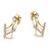 BOUCLES JACKET EN ARGENT RHODIÉ/PVD OR SERTIES DE CUBIQUES ZIRCONIAS