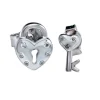 BOUCLES LA CLÉ DE TON COEUR EN ARGENT RHODIÉ SERTIES DE CUBIQUES ZIRCONIAS