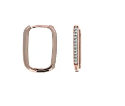 Boucles oreilles anneaux en or 10K huggies de style popaperclippo serti de CZ 10X14MM 2MM